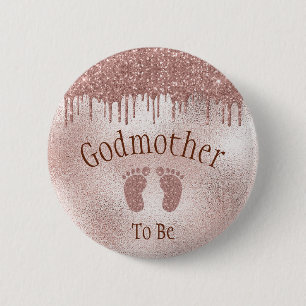 Badge Rond 5 Cm Godmère doit être une fille rose Baby shower pat