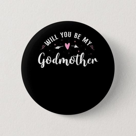 Badge Rond 5 Cm Godmère Seras-Tu Ma Godmère ? (Devant)