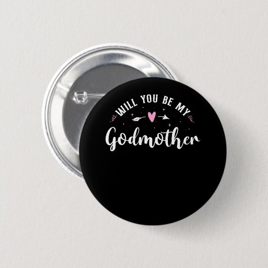 Badge Rond 5 Cm Godmère Seras-Tu Ma Godmère ? (Devant & derrière)