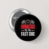 Badge Rond 5 Cm Godmother Of The Fast One Birthday 1st Race Car Fa (Devant & derrière)