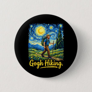 Badge Rond 5 Cm Gogh Randonnée Drôle Extérieur Ciel Nocturne Artis