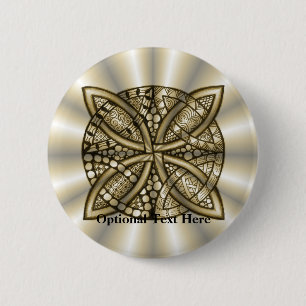 Badge Rond 5 Cm Gold Celtic Knot Design artistique original