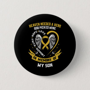 Badge Rond 5 Cm Gold Heaven avait besoin d'un héros Dieu a choisi