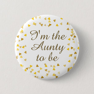 Badge Rond 5 Cm Gold Love Hearts Baby shower / Sprinkle / Couples
