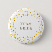Badge Rond 5 Cm Gold Love Hearts Confetti Nom (Devant)