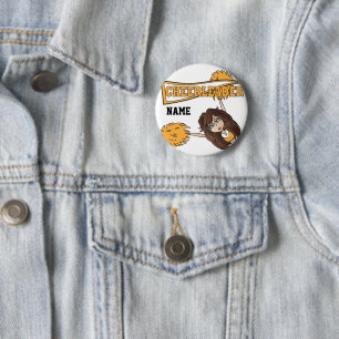 Badge Rond 5 Cm Gold Pom-pom girl Cute Girl Personnaliser