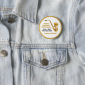 Badge Rond 5 Cm Gold Saxophone Player Groupe personnalisé (En situation)