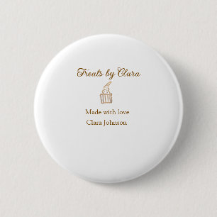Badge Rond 5 Cm Gold sparkle traite la boulangerie faite avec amou