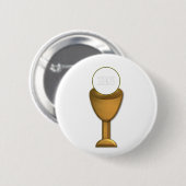 Badge Rond 5 Cm Golden Chalice and Host (Devant & derrière)
