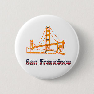 Badge Rond 5 Cm Golden gate bridge