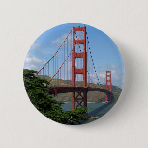 Badge Rond 5 Cm Golden gate bridge, San Francisco