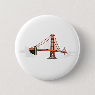 Badge Rond 5 Cm Golden Gate    BridgeSan Francisco Destination