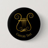 Badge Rond 5 Cm Golden lyre (Devant)