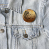 Badge Rond 5 Cm Golden Ram Année Astrologie chinoise Zodiac Button (En situation)