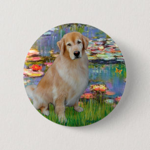 Badge Rond 5 Cm Golden Retriever #10 - Lys #2