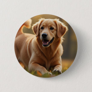 Badge Rond 5 Cm Golden Retriever Chien