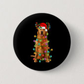 Badge Rond 5 Cm Golden Retriever Christmas Tree Lights Pyjama Chie (Devant)