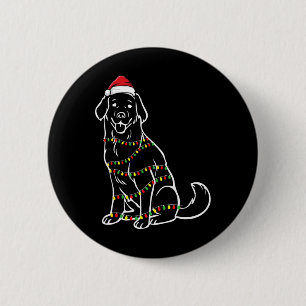 Badge Rond 5 Cm Golden Retriever Christmas Tree Lights X mas migno