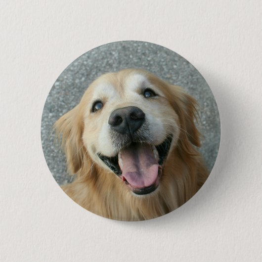Badge Rond 5 Cm Golden retriever de sourire (Devant)