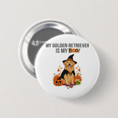 Badge Rond 5 Cm Golden Retriever Halloween Chien Mon Golden Retrie (Devant & derrière)
