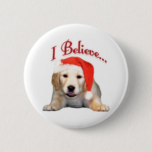 Badge Rond 5 Cm Golden Retriever I Believe - Bouton