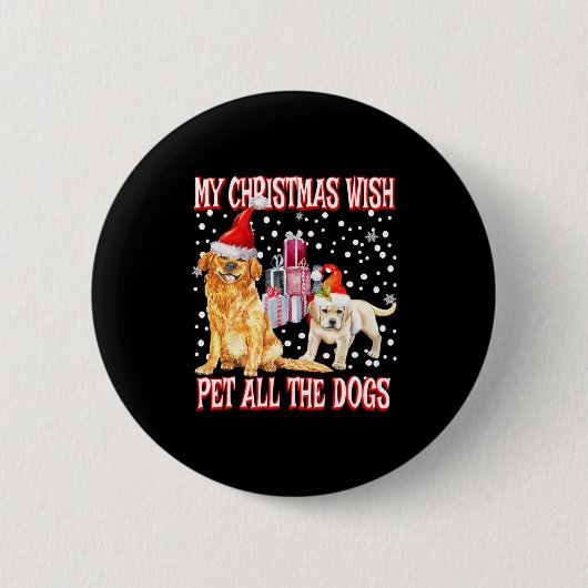 Badge Rond 5 Cm Golden Retriever My Christmas Wish Pet All The D (Devant)