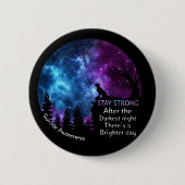 Badge Rond 5 Cm Golden Retriever Suicide Sensibilisation Restez Am (Devant)