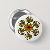 BADGE ROND 5 CM GOLDEN ROSE RUBY (Devant & derrière)