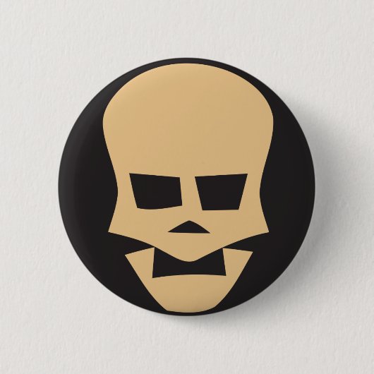 Badge Rond 5 Cm Golden skull (Devant)