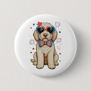 Badge Rond 5 Cm Goldendoodle chien 250e anniversaire patriotique