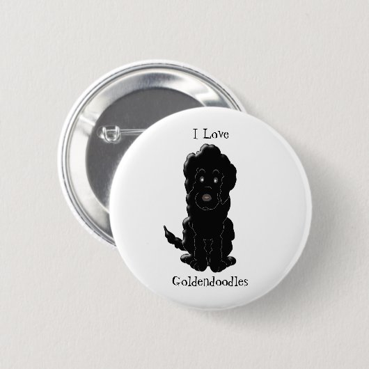 Badge Rond 5 Cm Goldendoodle Chien Design (Devant & derrière)