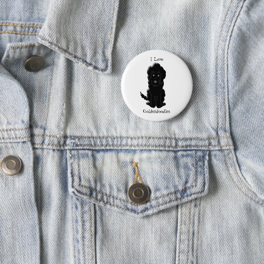 Badge Rond 5 Cm Goldendoodle Chien Design (En situation)