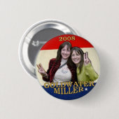 Badge Rond 5 Cm Goldwater 2008/bouton de Miller (Devant & derrière)