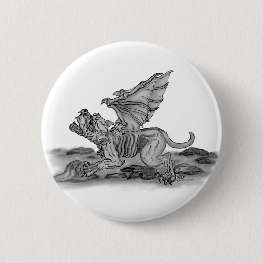 Badge Rond 5 Cm Golem Gargoyle (Devant)