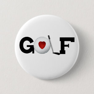 Badge Rond 5 Cm Golf avec la boule de golf