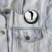 BADGE ROND 5 CM GOLF BALL ET GOLFER (En situation)