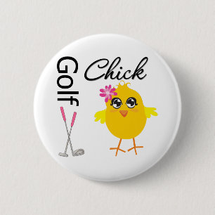 Badge Rond 5 Cm Golf Chick