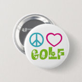 Badge Rond 5 Cm Golf d'amour de paix (Devant & derrière)