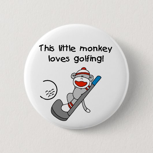 Badge Rond 5 Cm Golf de singe de chaussette (Devant)
