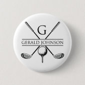Badge Rond 5 Cm Golf Design Monogramme Modèle (Devant)