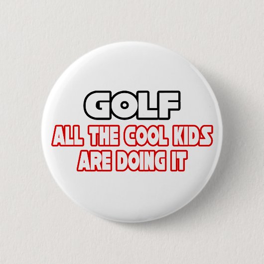 Badge Rond 5 Cm Golf...Enfants Cool (Devant)