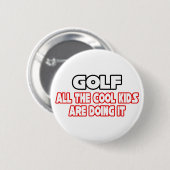Badge Rond 5 Cm Golf...Enfants Cool (Devant & derrière)