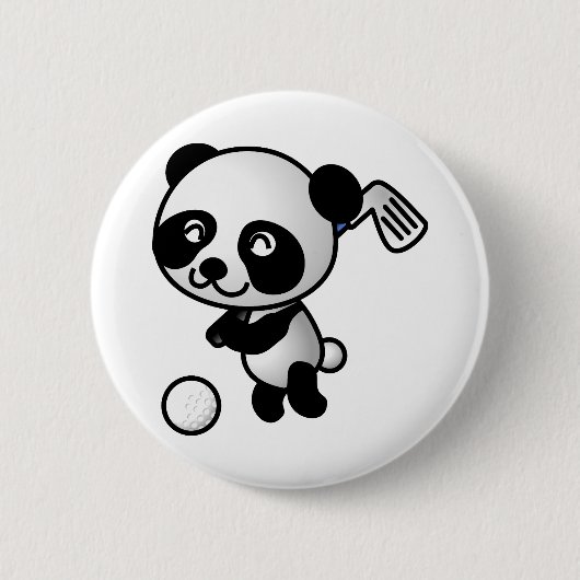 Badge Rond 5 Cm Golf Jouer Panda (Devant)