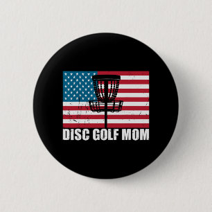 Badge Rond 5 Cm Golf Maman Américaine Drapeau Mères Jour Cadeau 4e