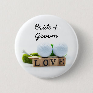 Badge Rond 5 Cm Golf mariage marié marié club de golf balle de gol