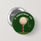 Badge Rond 5 Cm Golf Noël (Devant & derrière)