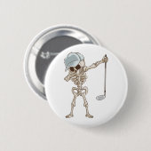Badge Rond 5 Cm Golf Skeleton (Devant & derrière)