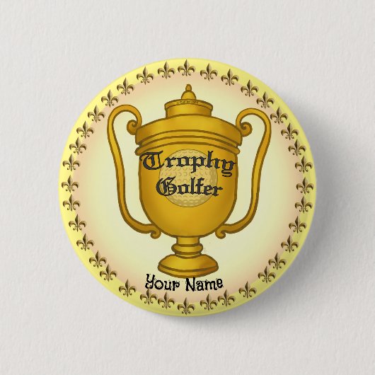 Badge Rond 5 Cm Golf Trophée (Devant)