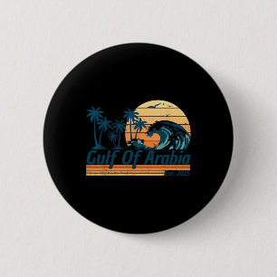 Badge Rond 5 Cm Golfe d'Arabie Est 2025 Trump Golfe Arabique Drôle