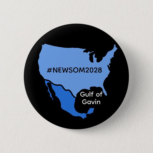 Badge Rond 5 Cm Golfe de Gavin | Newsom 2028 (Devant)